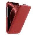 MELKCO MagSafe Skórzane Etui Pionowe do iPhone 18 Pro czerwone