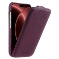 MELKCO MagSafe Skórzane Etui Pionowe do iPhone 18 Pro fioletowe