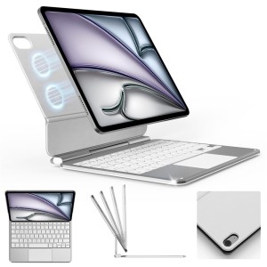 Srebrna Aluminiowa Klawiatura  Pokrowiec do iPad 10 2022 / iPad 11 2025