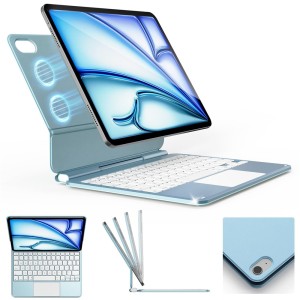 Niebieska Aluminiowa Klawiatura  Pokrowiec do iPad 10 2022 / iPad 2025