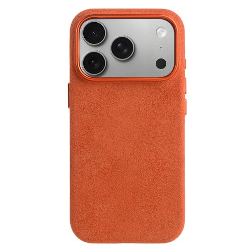 MELKCO Skórzane Etui Plecki do iPhone 18 Pro pomarańczowe