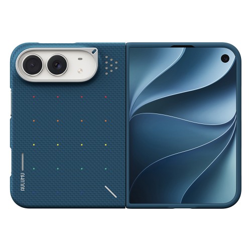 Magnetyczne Etui AULUMU Aramid Fiber do iPhone Duo niebieskie