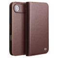 QIALINO Eleganckie Matowe Skórzane Etui do iPhone Air brązowe