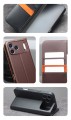 QIALINO Eleganckie Matowe Skórzane Etui do iPhone Air brązowe
