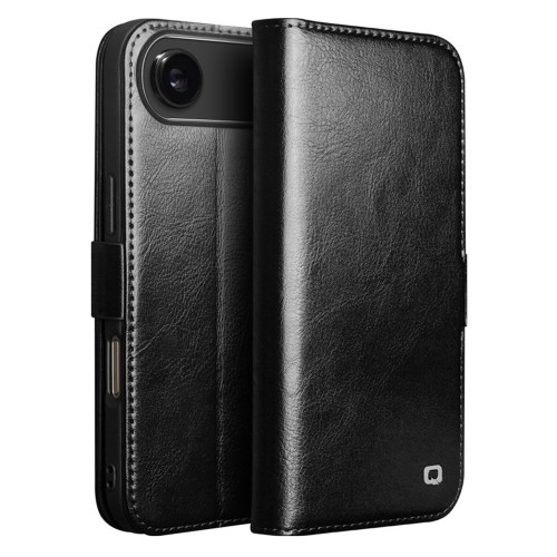 QIALINO Eleganckie Skórzane Etui Pokrowiec do iPhone Air czarne