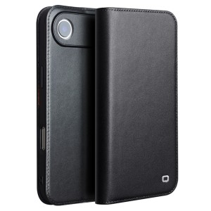QIALINO Eleganckie Matowe Skórzane Etui do iPhone Air czarne
