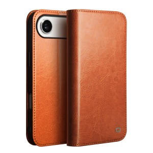 QIALINO Eleganckie Skórzane Etui Pokrowiec do iPhone Air brązowe jasne