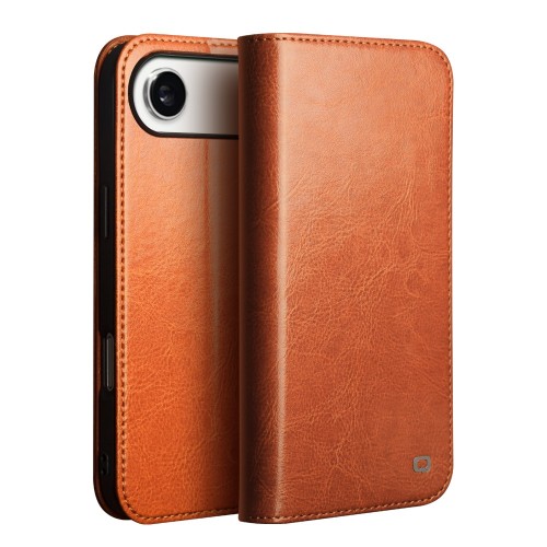 QIALINO Eleganckie Skórzane Etui Pokrowiec do iPhone Air brązowe jasne