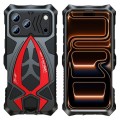 Pancerne Etui Obudowa LUPHIE do iPhone 17 Pro Max czarno-czerwona