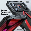 Pancerne Etui Obudowa LUPHIE do iPhone 17 Pro Max czarno-czerwona
