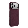 MELKCO Skórzane Etui Plecki MagSafe do iPhone 17 Pro bordowe