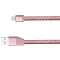 MOMAX Elite Link PRO skórzany kabel USB Lightning 8pin MFi - złoty róż