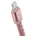 MOMAX Elite Link PRO skórzany kabel USB Lightning 8pin MFi - złoty róż