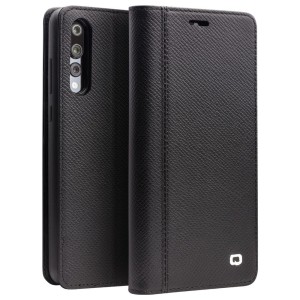 QIALINO Magnetyczne Skórzane Etui Portfel do Huawei P20 Pro czarne