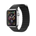 QIALINO Skórzany pasek loop do Apple Watch 42/44mm czarny