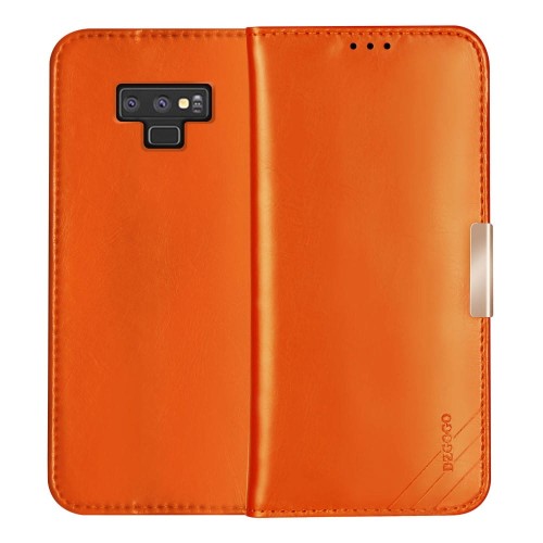 Klasyczne skórzne etui z klapką DZGOGO Royale II do Galaxy Note 9 - brązowe