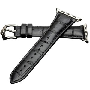 Skórzany pasek QIALINO do Apple Watch 45/44mm czarny