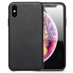 QIALINO Skórzane Etui Plecki do iPhone XS Max czarne