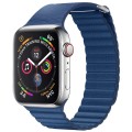 QIALINO Skórzany pasek loop do Apple Watch 42/44mm granatowy