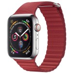 QIALINO Skórzany Pasek Loop do Apple Watch 38mm / 40mm czerwony