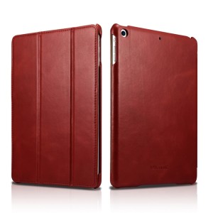 Smart Cover Skórzane Etui ICARER iPad 9.7 2017 czerwony