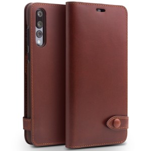 QIALINO Eleganckie Skórzane Etui Huawei P20 Pro brązowe