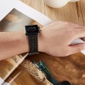 Skórzany Pleciony Pasek do Apple Watch 42/44mm czarny