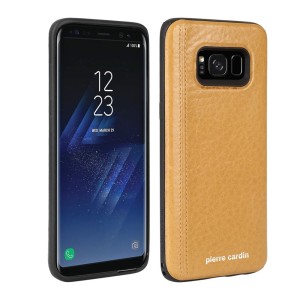 Skórzane Etui PIERRE CARDIN Samsung Galaxy S8 żółte