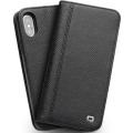 Skórzany Pokrowiec Portfel QIALINO do iPhone X/XS czarny