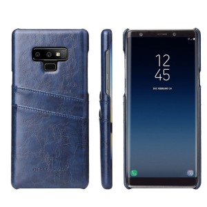 Etui typu plecki FIERRE SHANN z kieszonkami na karty do Galaxy Note 9 - niebieskie