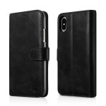 Skórzany Portfel Etui iCARER iPhone X (TEN) czarny