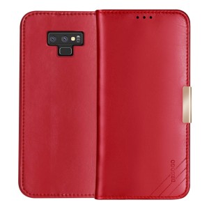 Klasyczne skórzne etui z klapką DZGOGO Royale II do Galaxy Note 9 - czerwone