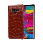 Eleganckie skórzane etui typu plecki Galaxy Note 9 -  brązowe