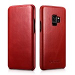 iCARER Skórzany Pokrowiec Samsung Galaxy S9 czerwony