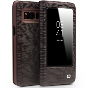 Skórzane Etui Pokrowiec QIALINO Samsung Galaxy S8 brązowe