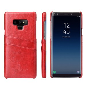 Etui typu plecki FIERRE SHANN z kieszonkami na karty do Galaxy Note 9 - czerwone
