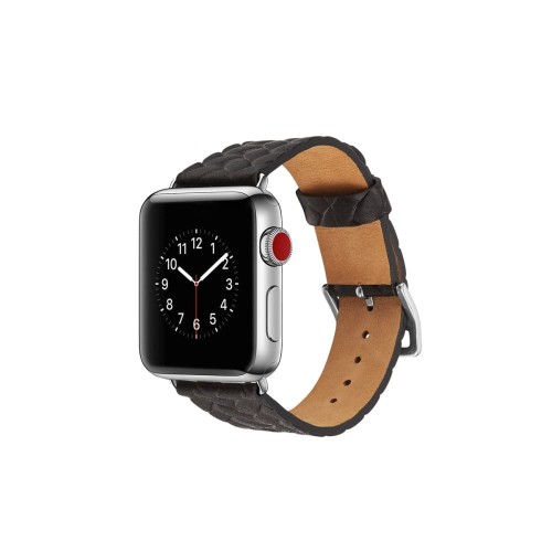 Skórzany Pleciony Pasek do Apple Watch 42/44mm czarny