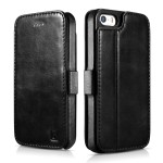 Skórzane Etui Pokrowiec ICARER iPhone 5 5S SE czarne