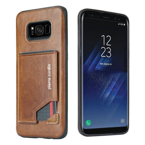 Skórzane Etui PIERRE CARDIN Samsung Galaxy S8 brązowe jasne