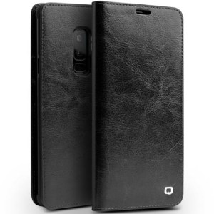 QIALINO Skórzane Etui Pokrowiec Samsung Galaxy S9+ czarne