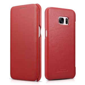 ICARER Skórzane Etui Samsung Galaxy S7 Edge czerwone