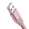 MOMAX Elite Link PRO skórzany kabel USB Lightning 8pin MFi - złoty róż