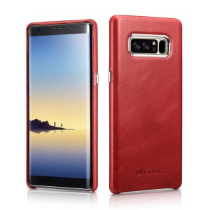 Skórzane Plecki Etui ICARER Samsung Galaxy Note 8 czerwone