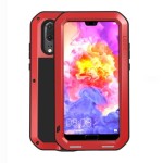 LOVE MEI Pancerne Etui do Huawei P20 czerwone