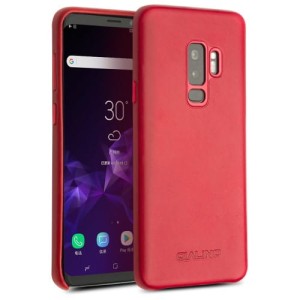 QIALINO Skórzane Etui Plecki do Samsung Galaxy S9+ czerwone