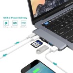 Przejściówka adapter HUB Macbook Pro USB Typ-C  Grey