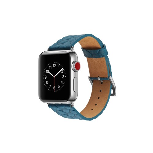 Skórzany Mocny Pasek do Apple Watch 42/44mm niebieski