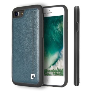 Skórzane Etui Plecki PIERRE CARDIN iPhone 7 niebieskie 