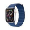 QIALINO Skórzany pasek loop do Apple Watch 42/44mm granatowy