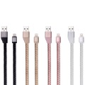 MOMAX Elite Link PRO skórzany kabel USB Lightning 8pin MFi - złoty róż
